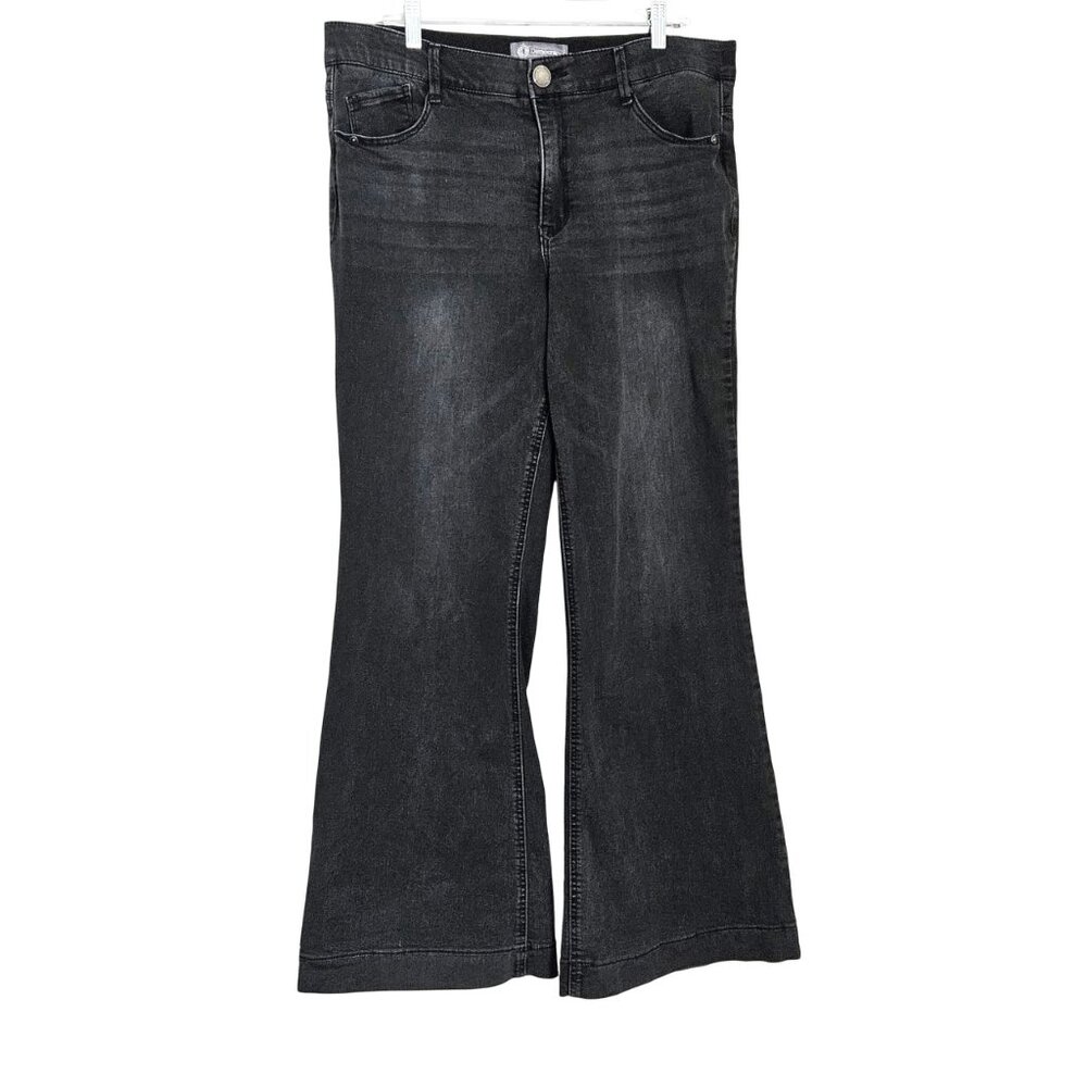 Democracy Jeans Flare Leg AB solution Faded Black size 16 - EUC